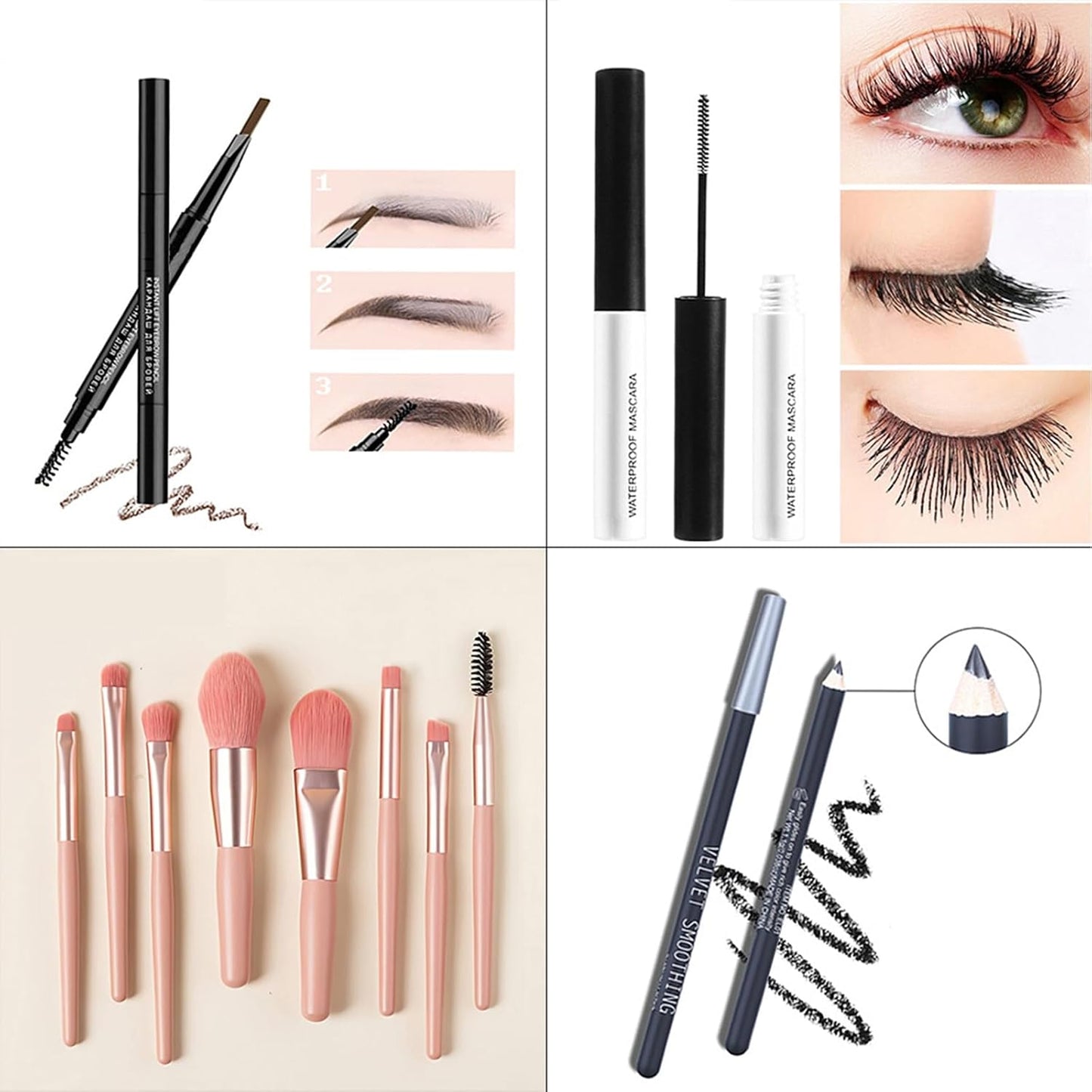 Kit De Maquillaje Mujer Completo Cosmética Set Para Ojos - Todo En Uno Juego De Maquillaje Regalo Para Mujer Con Paleta De Sombras De Ojos Lápiz Delineador Lápiz De Cejas Y Rímel #B
