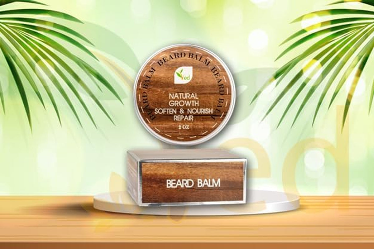 VED Bálsamo Para Barba | Reparación De Crecimiento Natural | Dejar En Acondicionador | Suavizar Para Barba Y Bigotes | Extra Grande De 2 Onzas / 60 Ml (Paquete De Tres)