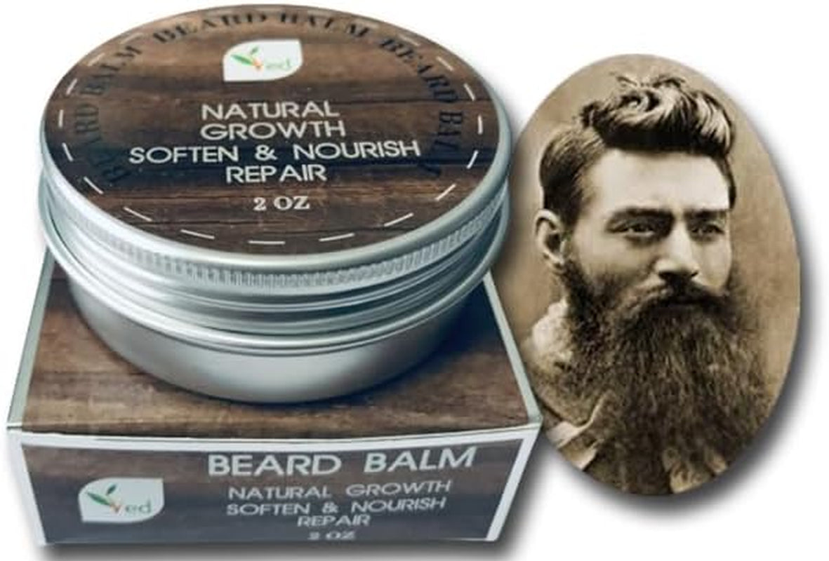 VED Bálsamo Para Barba | Reparación De Crecimiento Natural | Dejar En Acondicionador | Suavizar Para Barba Y Bigotes | Extra Grande De 2 Onzas / 60 Ml (Paquete De Tres)