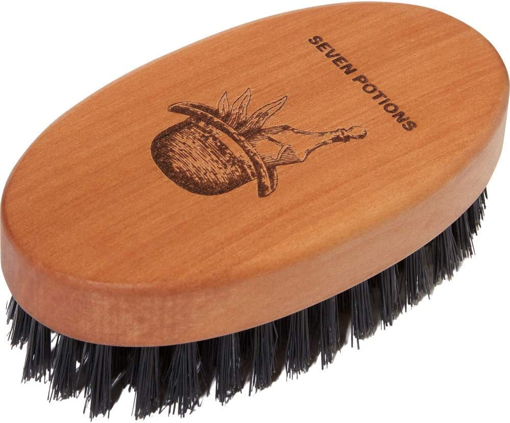 Cepillo Para Barba De Cerdas De Jabalí. Madera De Peral Y 100% Cerdas De Jabalí De Primer Corte. Cerdas Firmes Para Dominar Y Suavizar El Pelo Facial