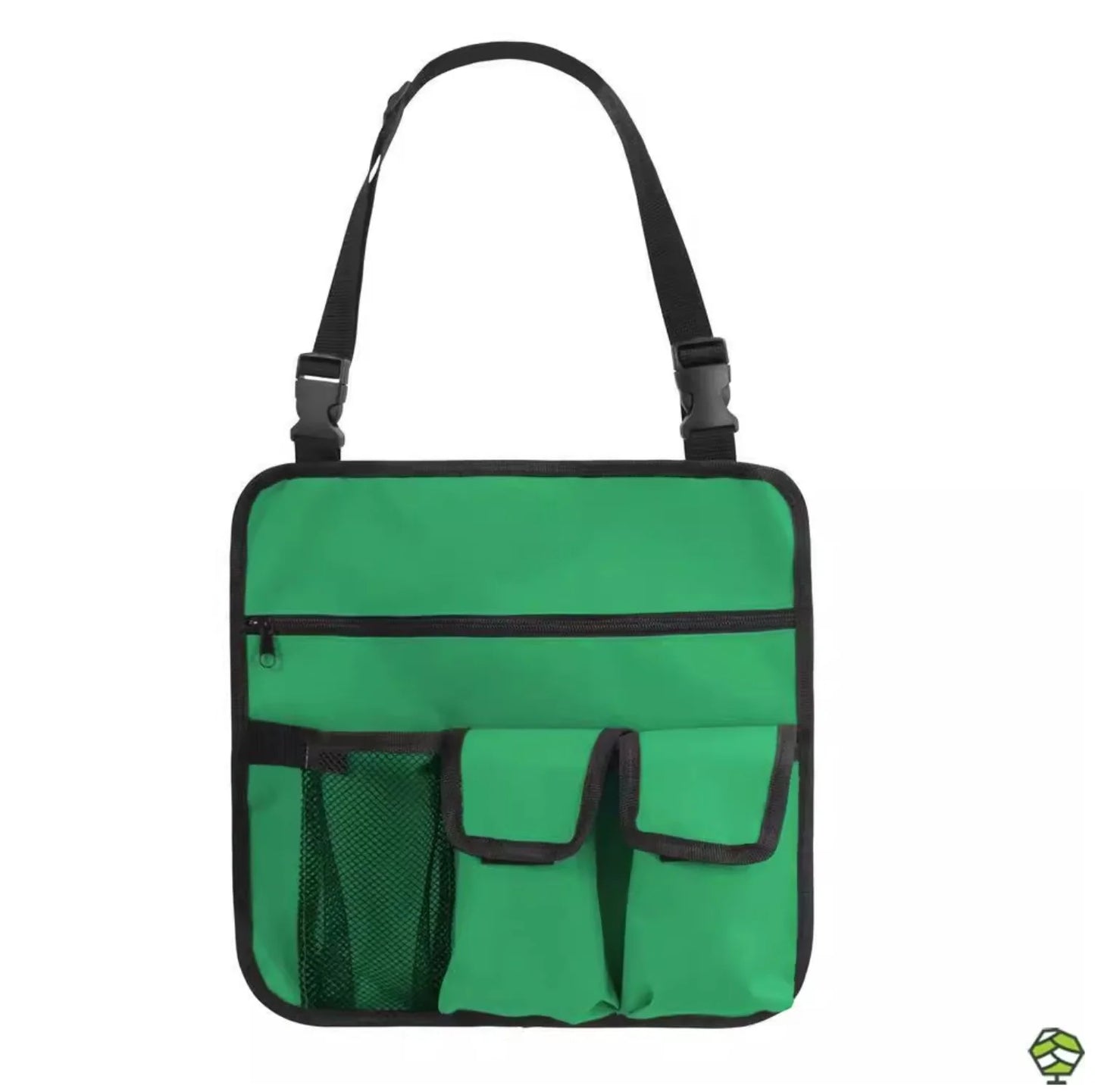 Beach Chair Hanging Organizer - Water-Resistant Green Storage Pouch with Multiple Pockets for Drinks, Phones & Accessories