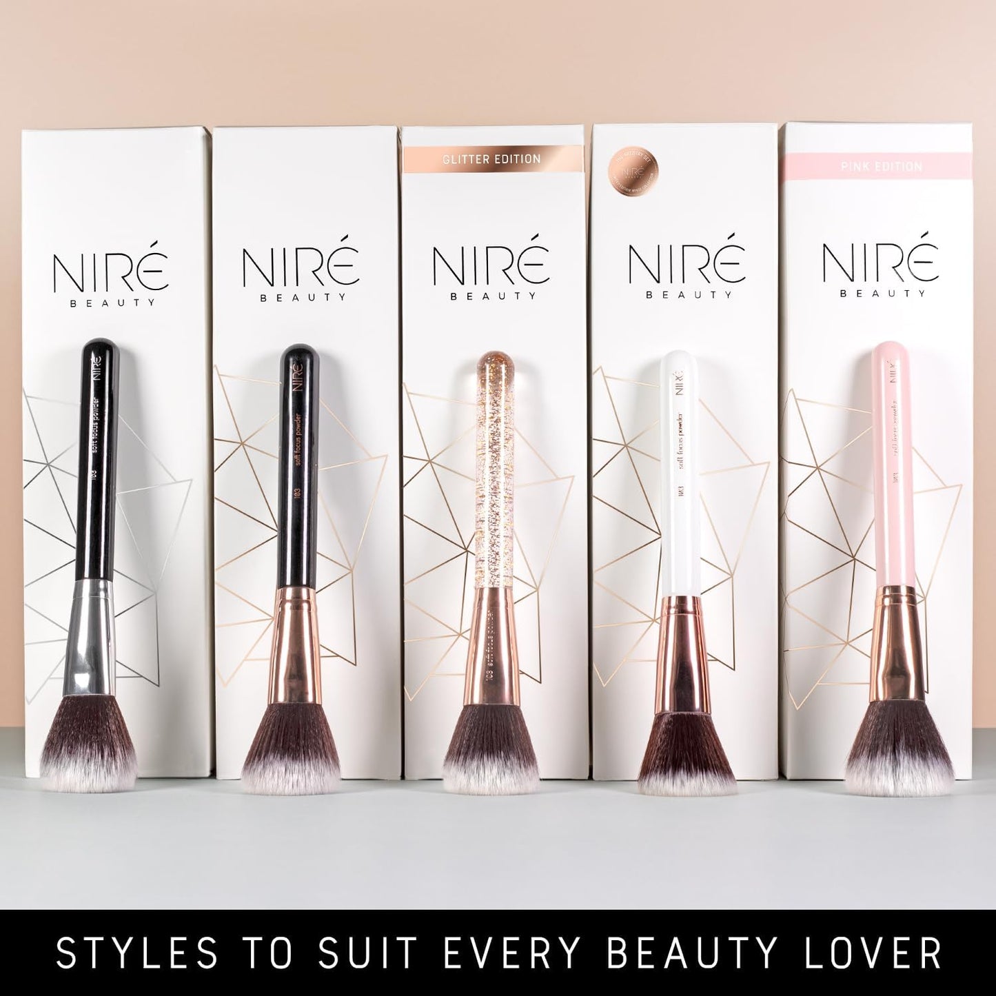 Niré Beauty Set De Brochas De Maquillaje Profesional De 15 Piezas : Brochas Y Pinceles De Maquillaje, Estuche, Esponja, Limpiador, Guía, Caja De Regalo