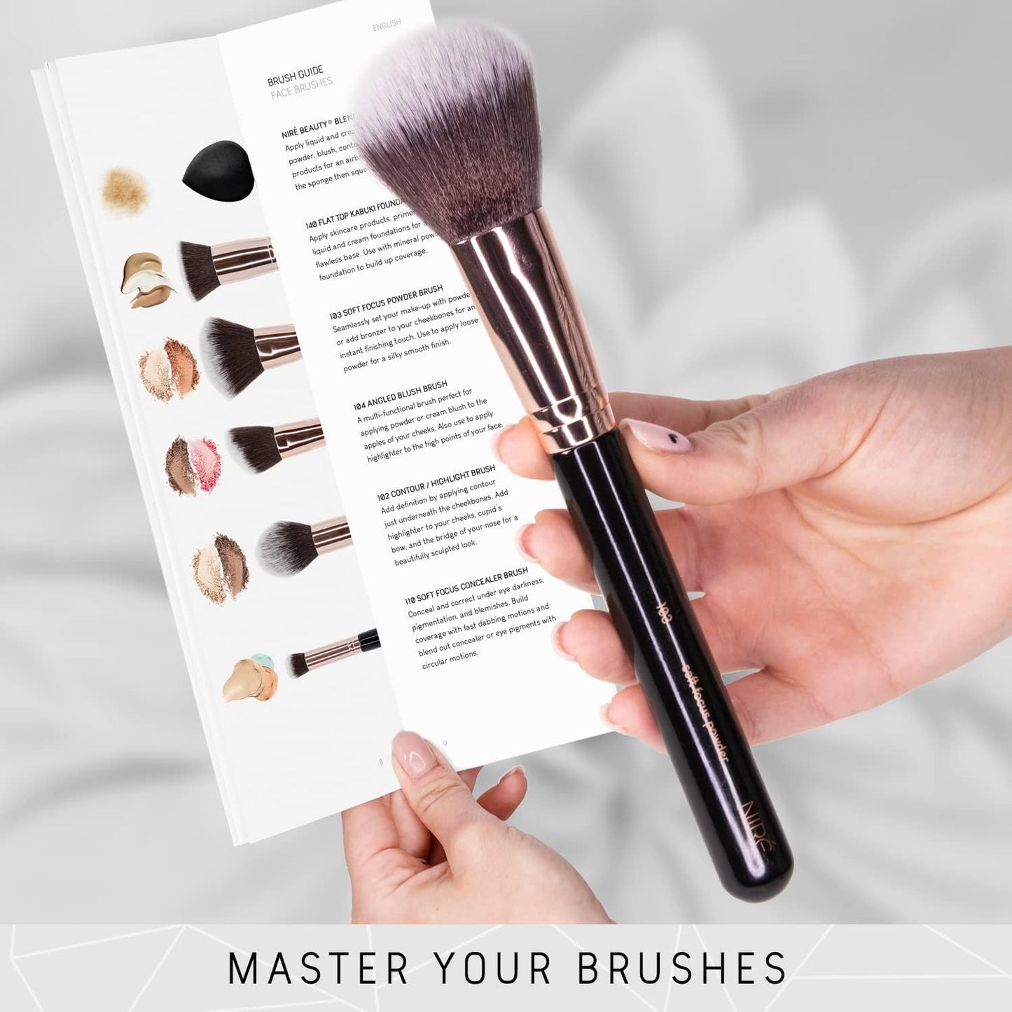 Niré Beauty Set De Brochas De Maquillaje Profesional De 15 Piezas : Brochas Y Pinceles De Maquillaje, Estuche, Esponja, Limpiador, Guía, Caja De Regalo