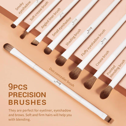 Jessup Brochas De Maquillaje,14 Piezas Set De Brochas De Maquillaje Veganas,Base En Polvo Sombra De Ojos Mezcla Corrector Juego De Brochas Para Pliegues Pinceles Para Delineador De Cejas,T329