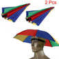 Portable Rain Umbrella Hat Army Green Foldable Outdoor Pesca Sun Shade Waterproof Camping Fishing Headwear Cap Beach Head Hats