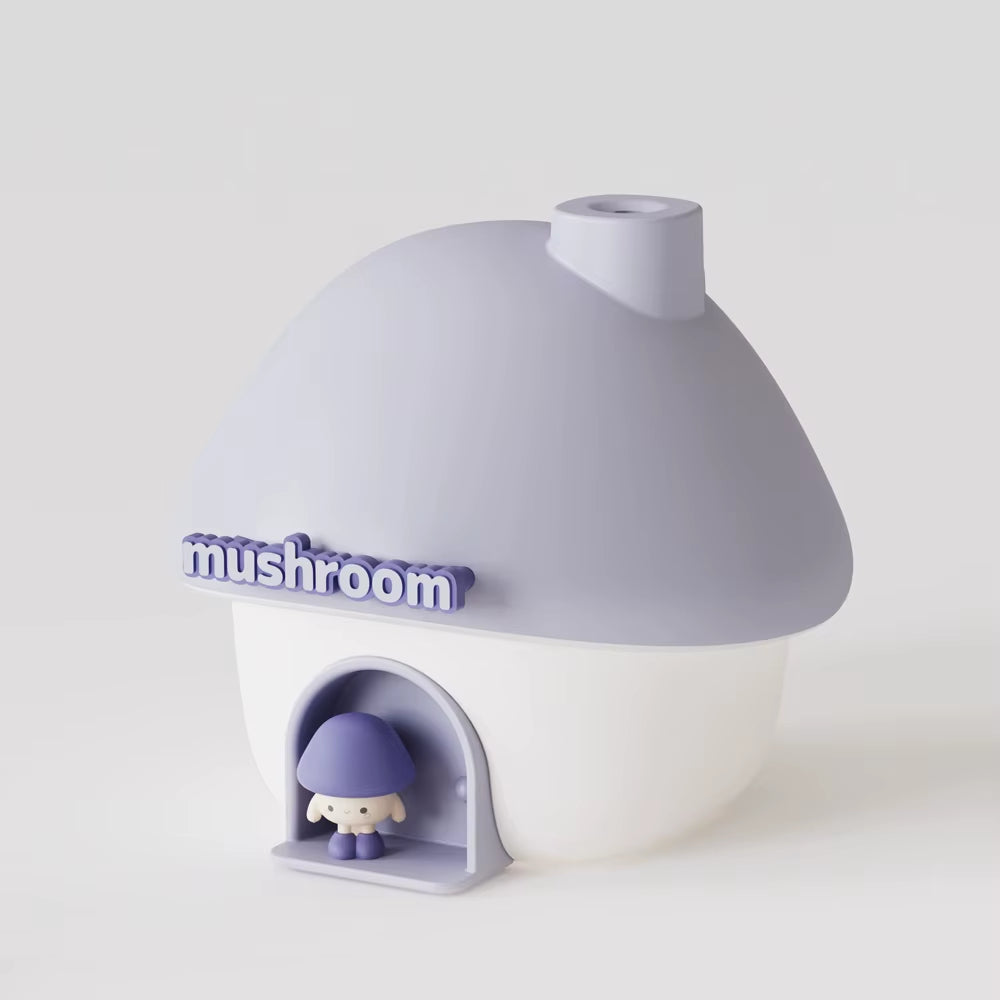 Cartoon Air Humidifier 300Ml Mini Essential Oil Aroma Diffusers Colorful Lighting Cute Mushroom House Home Ultrasonic Humidifier
