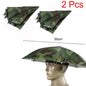 Portable Rain Umbrella Hat Army Green Foldable Outdoor Pesca Sun Shade Waterproof Camping Fishing Headwear Cap Beach Head Hats