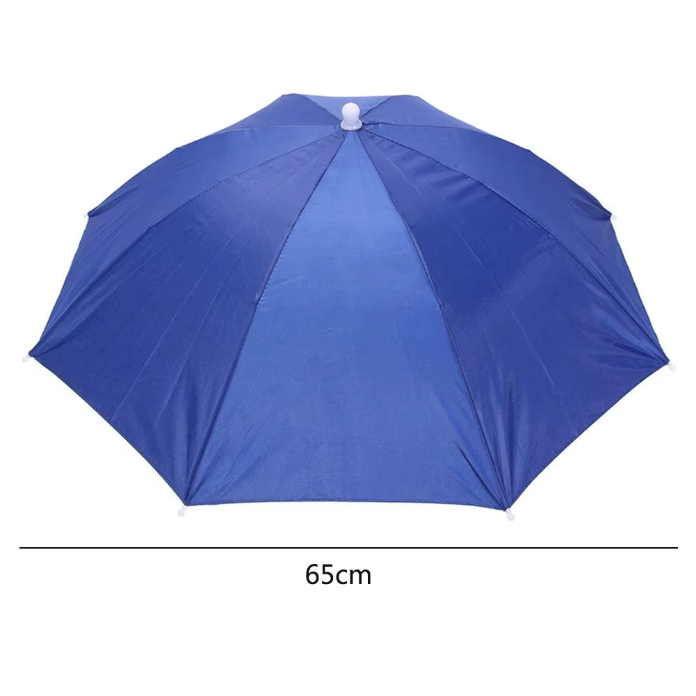 Portable Rain Umbrella Hat Army Green Foldable Outdoor Pesca Sun Shade Waterproof Camping Fishing Headwear Cap Beach Head Hats