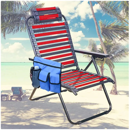Beach Chair Hanging Organizer - Water-Resistant Green Storage Pouch with Multiple Pockets for Drinks, Phones & Accessories