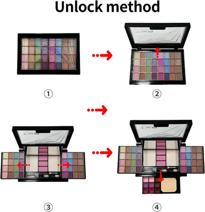 Maletin Maquillaje, Paleta De Maquillaje, Maquillaje Mujer, Estuche Maquillaje, Set Maquillaje Mujer, Fórmula De Larga Duración Y Fácil De Difuminar Estuche Maquillaje Mujer