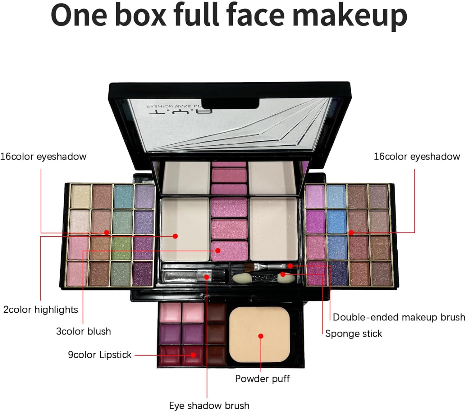 Maletin Maquillaje, Paleta De Maquillaje, Maquillaje Mujer, Estuche Maquillaje, Set Maquillaje Mujer, Fórmula De Larga Duración Y Fácil De Difuminar Estuche Maquillaje Mujer