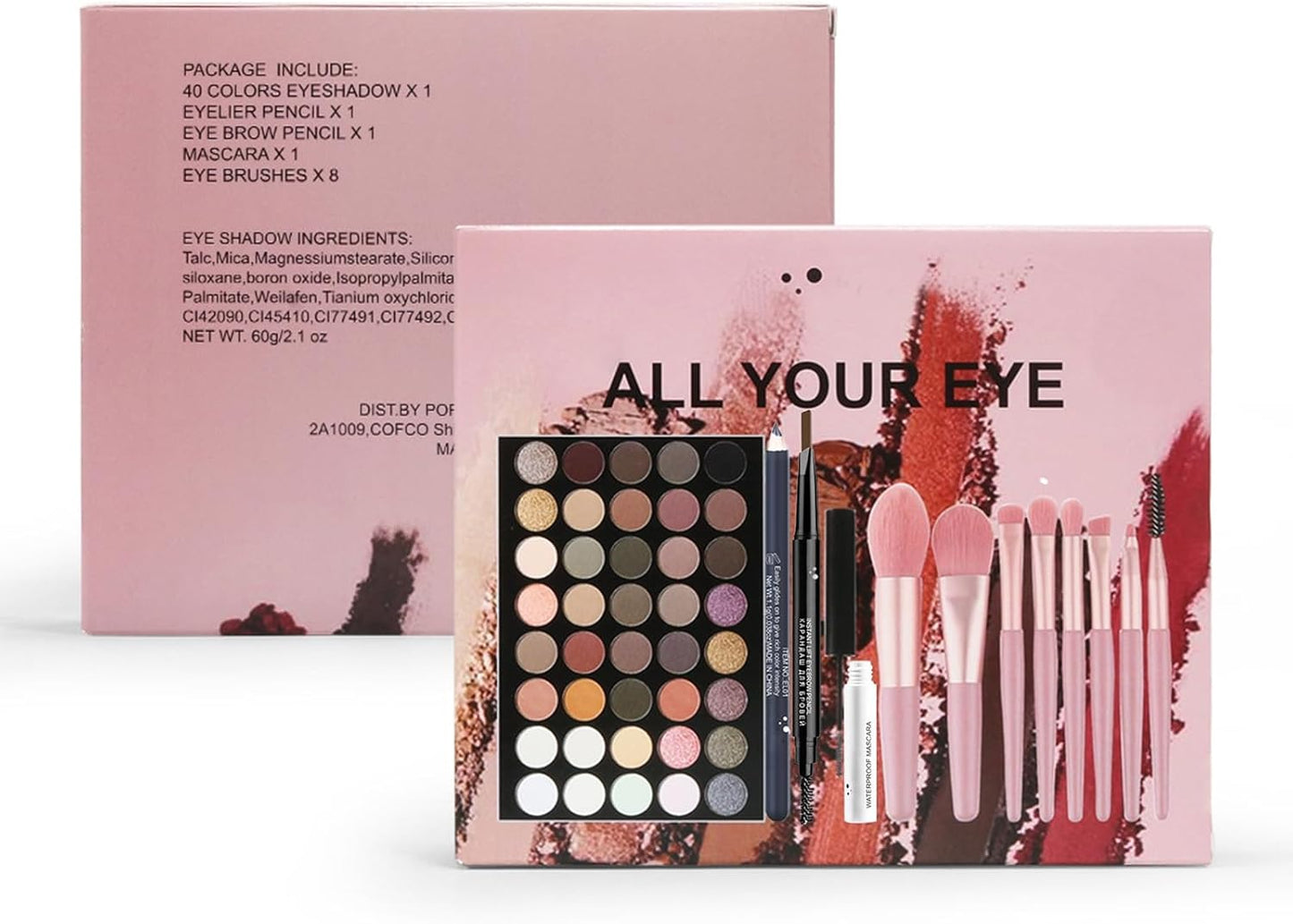 Kit De Maquillaje Mujer Completo Cosmética Set Para Ojos - Todo En Uno Juego De Maquillaje Regalo Para Mujer Con Paleta De Sombras De Ojos Lápiz Delineador Lápiz De Cejas Y Rímel #B