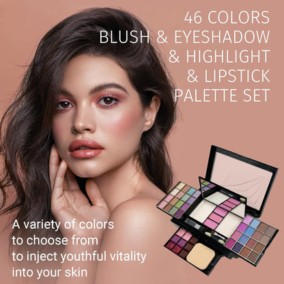 Maletin Maquillaje, Paleta De Maquillaje, Maquillaje Mujer, Estuche Maquillaje, Set Maquillaje Mujer, Fórmula De Larga Duración Y Fácil De Difuminar Estuche Maquillaje Mujer