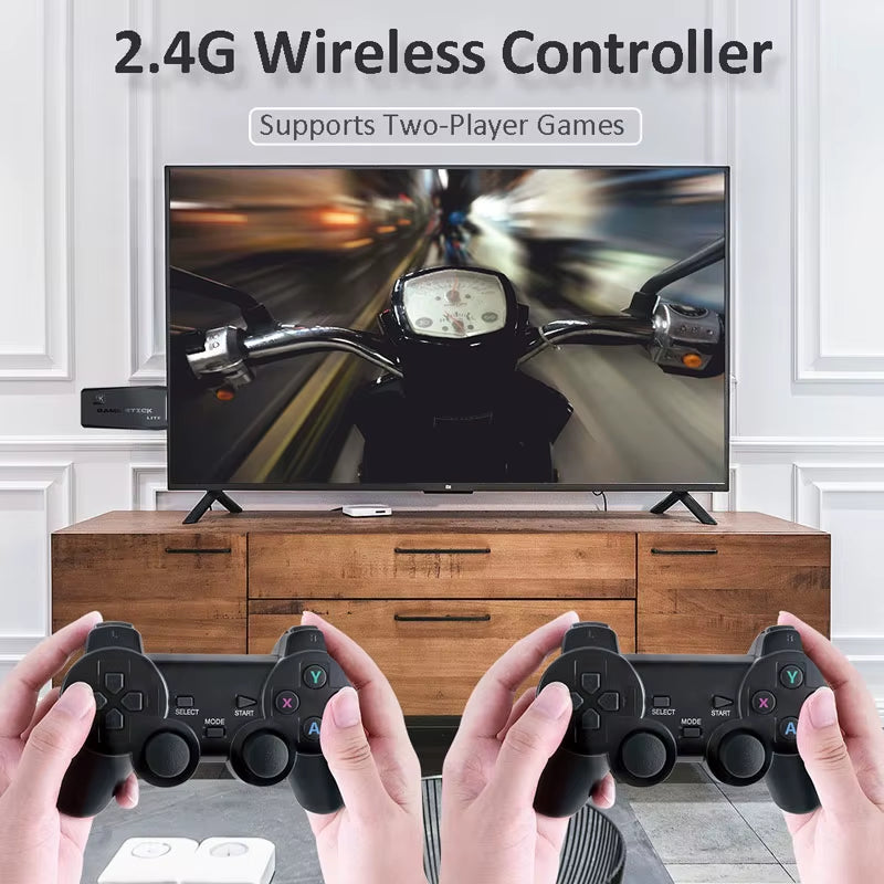 Wireless Retro Game Console Stick Built-In 20000+ Classic Games 4K HDMI 9 Emulators with 2.4G Controller Video Gaming Sticks