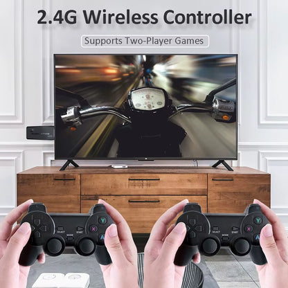 Wireless Retro Game Console Stick Built-In 20000+ Classic Games 4K HDMI 9 Emulators with 2.4G Controller Video Gaming Sticks