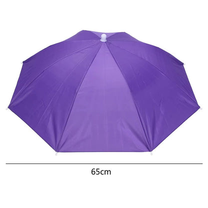 Portable Rain Umbrella Hat Army Green Foldable Outdoor Pesca Sun Shade Waterproof Camping Fishing Headwear Cap Beach Head Hats