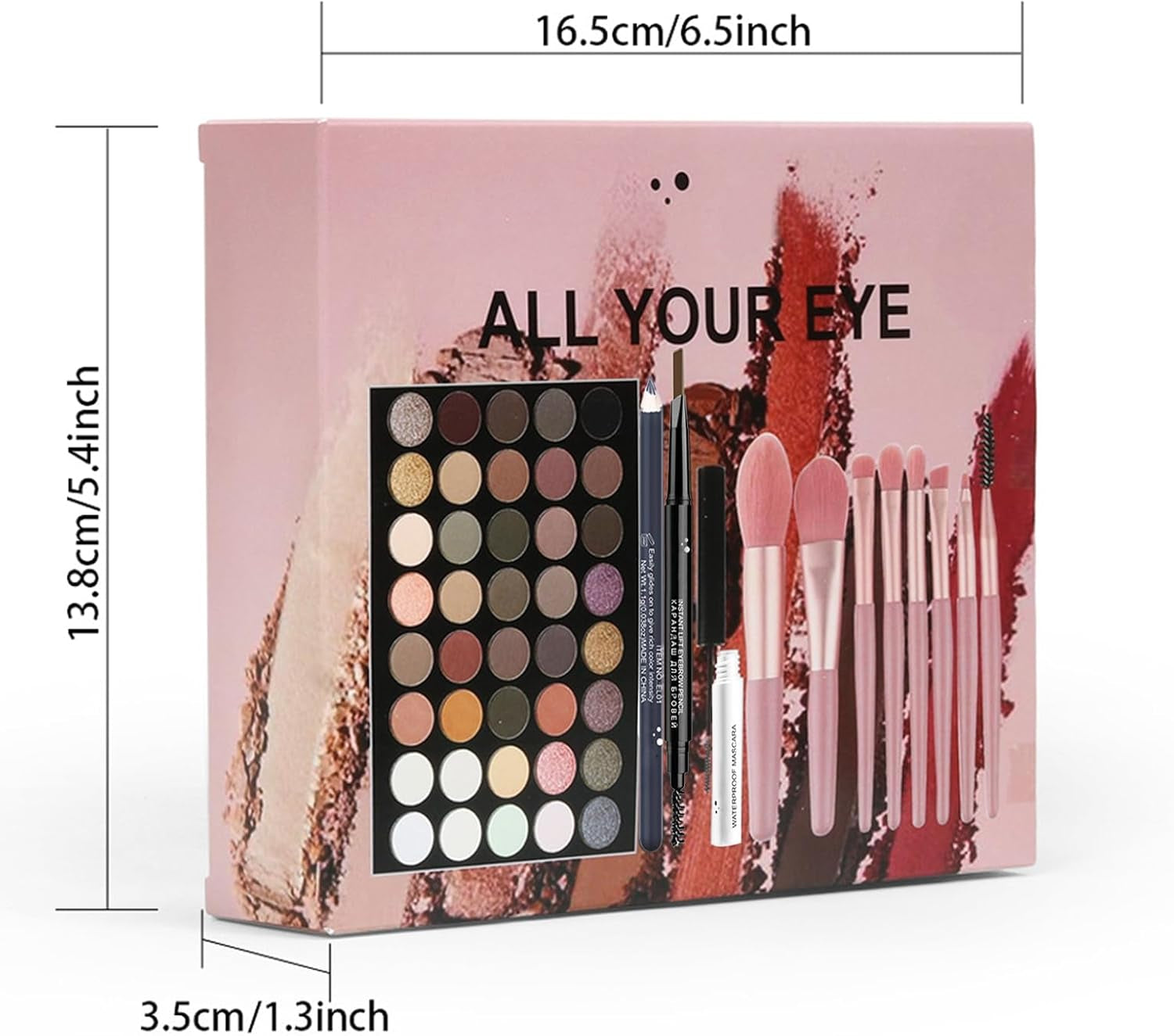 Kit De Maquillaje Mujer Completo Cosmética Set Para Ojos - Todo En Uno Juego De Maquillaje Regalo Para Mujer Con Paleta De Sombras De Ojos Lápiz Delineador Lápiz De Cejas Y Rímel #B