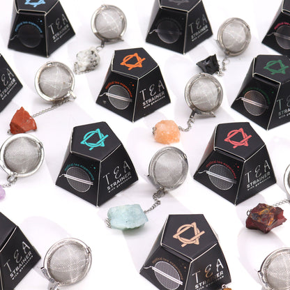 Colador de té de piedras preciosas de cristal crudo - Cornalina