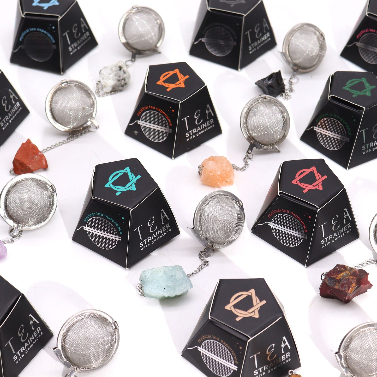 Colador de té de piedras preciosas de cristal crudo - Cuarzo ahumado