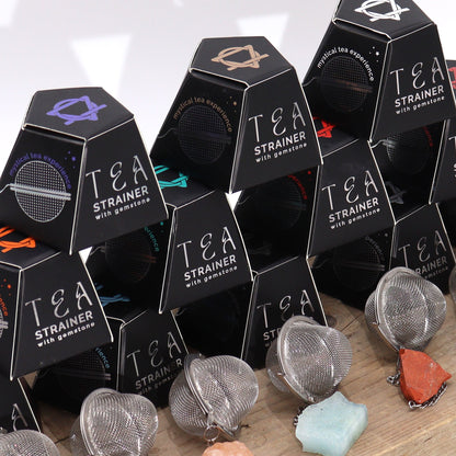 Colador de té de piedras preciosas de cristal crudo - Aventurina verde