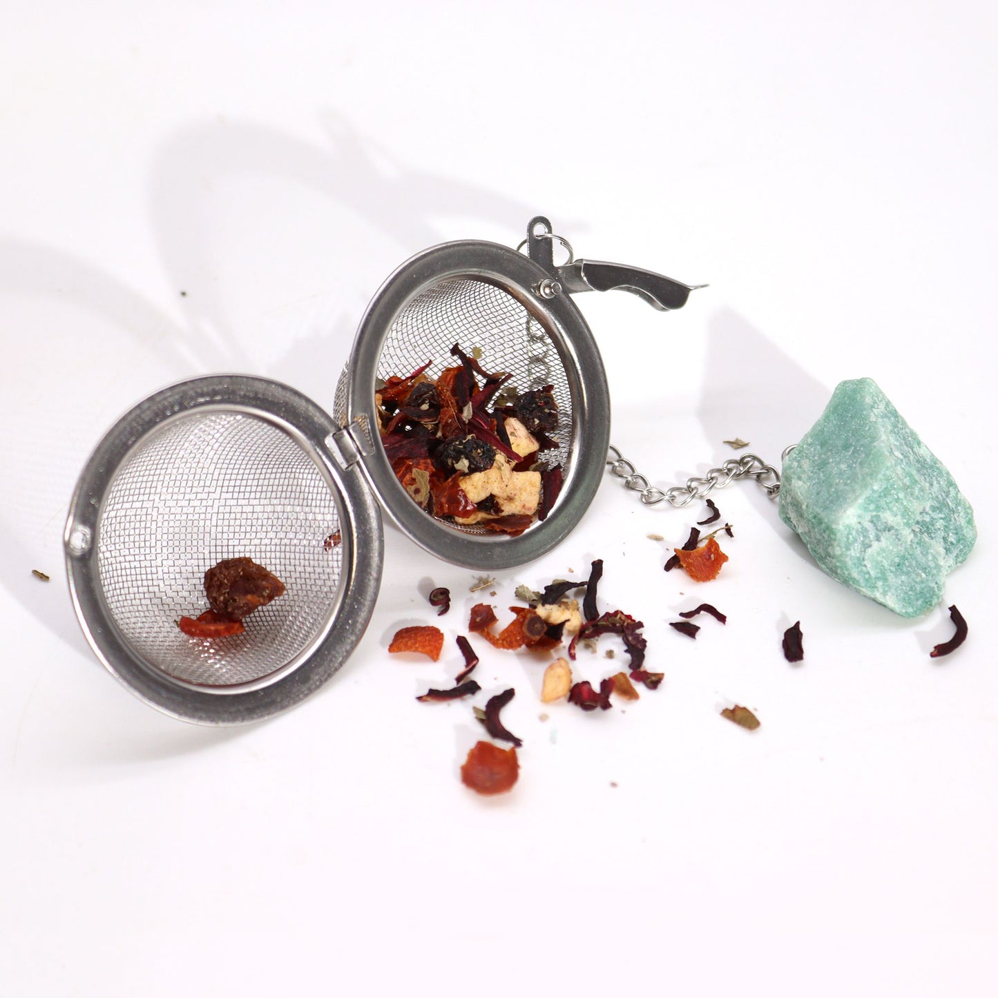 Colador de té de piedras preciosas de cristal crudo - Cornalina