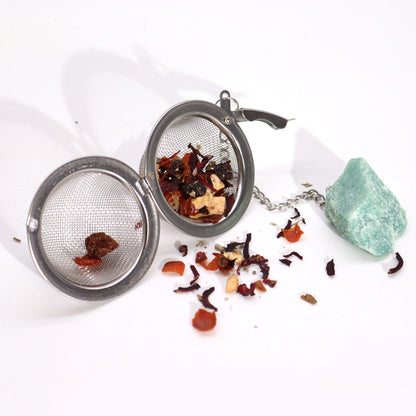 Colador de té de piedras preciosas de cristal crudo - Cuarzo ahumado