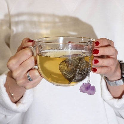 Colador de té de piedras preciosas de cristal crudo - Aventurina verde