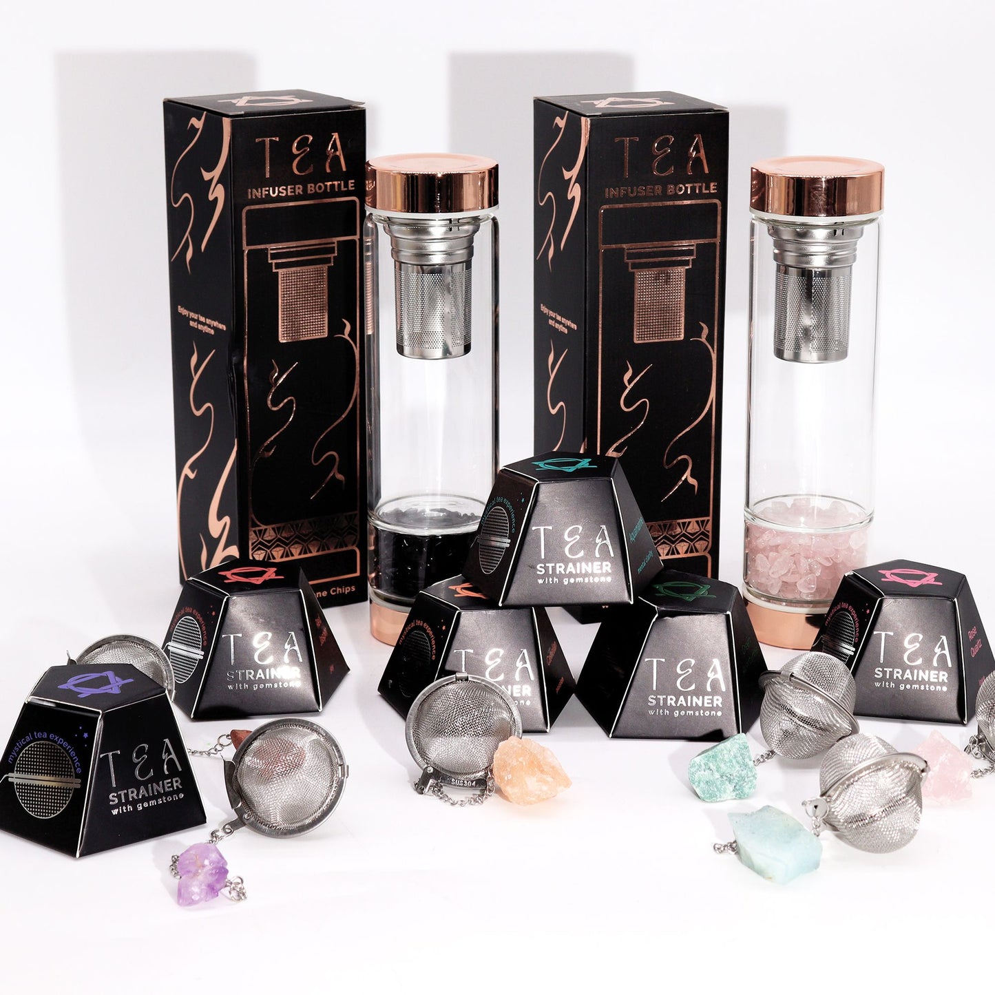 Colador de té de piedras preciosas de cristal crudo - Cornalina