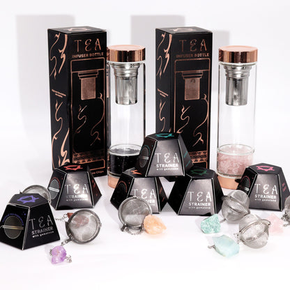 Colador de té de piedras preciosas de cristal crudo - Cornalina
