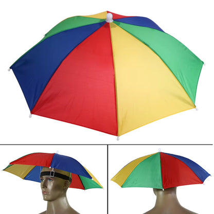 Portable Rain Umbrella Hat Army Green Foldable Outdoor Pesca Sun Shade Waterproof Camping Fishing Headwear Cap Beach Head Hats