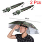 Portable Rain Umbrella Hat Army Green Foldable Outdoor Pesca Sun Shade Waterproof Camping Fishing Headwear Cap Beach Head Hats