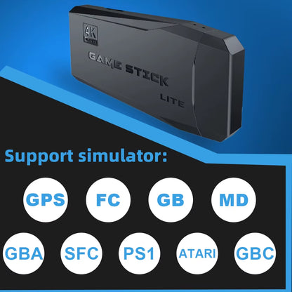 Wireless Retro Game Console Stick Built-In 20000+ Classic Games 4K HDMI 9 Emulators with 2.4G Controller Video Gaming Sticks