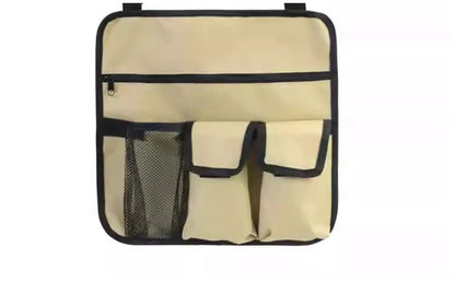 Beach Chair Hanging Organizer - Water-Resistant Green Storage Pouch with Multiple Pockets for Drinks, Phones & Accessories