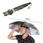 Portable Rain Umbrella Hat Army Green Foldable Outdoor Pesca Sun Shade Waterproof Camping Fishing Headwear Cap Beach Head Hats